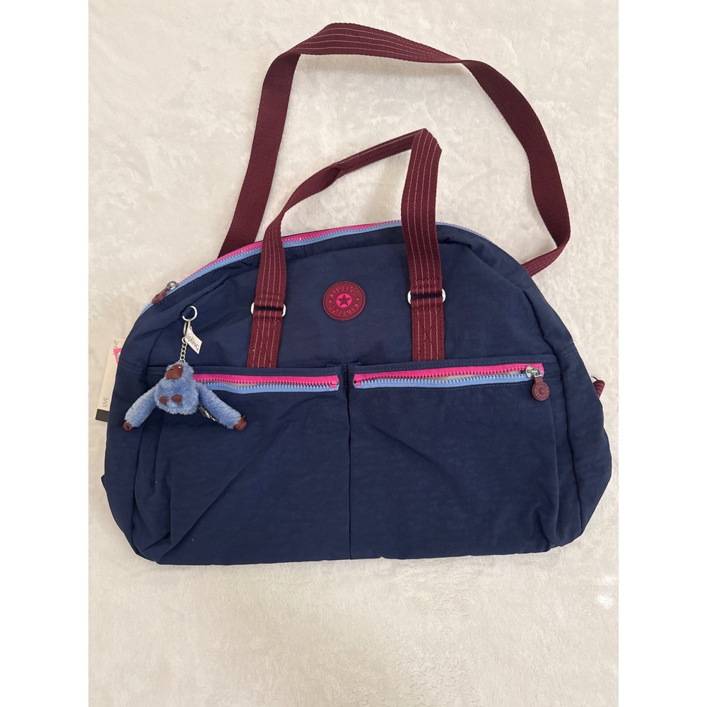 Kipling Eugina Large Shoulder Bag Mod Navy C Nylon Tote Crossbody KI85A9 NEW